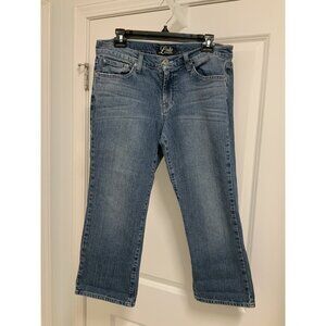 Lucky Brand Women's Classic Rider Crop Dungarees Med Wash 7W10655 Size 10